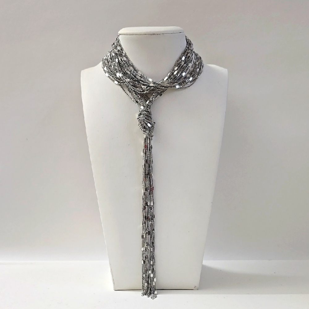 Elegant Silver Beaded Necklace